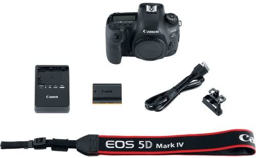 Canon EOS 5D Mark IV Full Frame Digital SLR Camera Body, Canon BG-E20 Grip, Sandisk Extreme 64GB U3 Card, Polaroid LED Video Light, Microphone, 72-inch Monopod