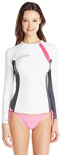 Body Glove Women's Performance Long Arm Rashguard, White/Ash, Small