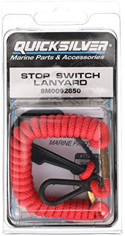 Quicksilver 8M0092850 Emergency Stop Switch Marine Safety Lanyard, Bright Red Finish, 54-Inch
