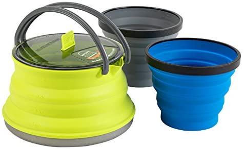 Sea to Summit X-Set 11 (3 Piece) X-Kettle & 2 X-Mugs, 1.3 L, Lime Green