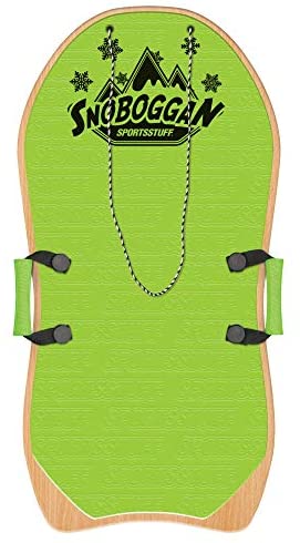 AIRHEAD SNO-BOGGAN Wood Sled, Green, 36 x 18 inches