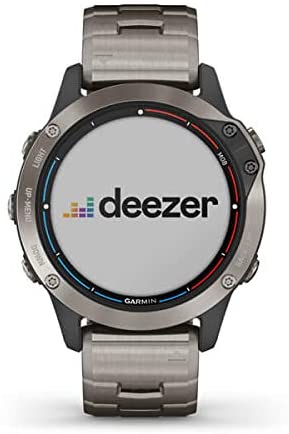 Garmin quatix 6 Multisport Marine Smartwatch, Titanium with Titanium Band (010-02158-94) and Charging Stand Bundle