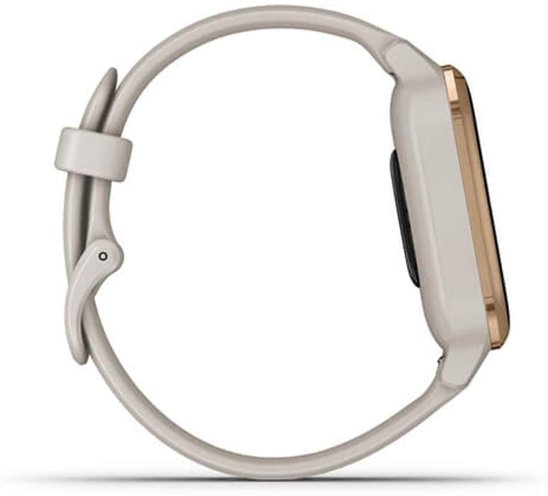 Garmin 010-02426-01 Venu SQ Music Edition - Light Sand with Rose Gold Bezel Bundle with Deco Essentials 2600mAh Portable Power Bank (Black Twist) and Deco Gear Magnetic Wireless Sport Earbuds