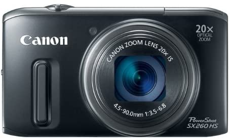 Canon PowerShot SX260 HS 12.1 MP CMOS Digital Camera with 20x Image Stabilized Zoom 25mm Wide-Angle Lens and 1080p Full-HD Video (Black) (OLD MODEL)