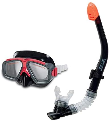 Intex Surf Rider Swimming & Diving Mask Snorkel Set for Ages 8+, Red (2 Pack)