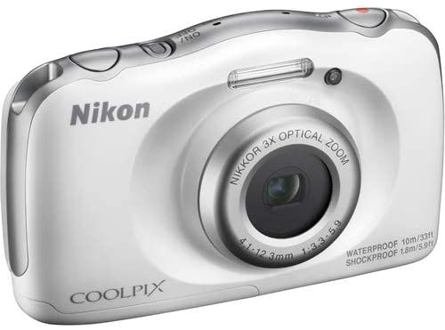 Nikon COOLPIX W100 Waterproof Rugged Digital Camera White - Bundle with Carrying Case + 32GB Sandisk Memory Card + More