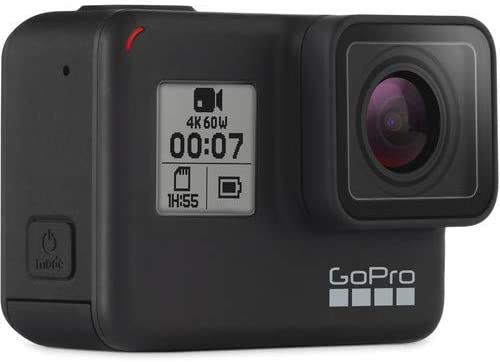 GoPro HERO7 (Black) Waterproof Digital Action Camera with Touch Screen 4K HD Video 12MP Photos Live Streaming Stabilization - Bundle with 2X 16GB Memory Cards + Floating Strap + More