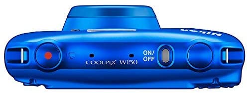 Nikon Coolpix W150 Kid-Friendly Rugged Waterproof Digital Camera (Blue) Bundle with Pink Backpack + 32GB SanDisk Memory Card + More (International Model)