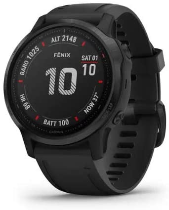 Garmin Fenix 6S Pro Multisport GPS Smartwatch (Black with Black Band) Performance Bundle (4 Items)