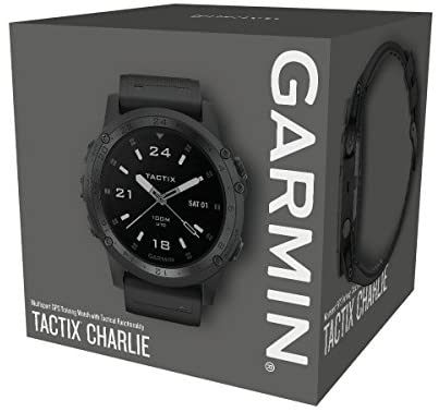 Garmin Tactix Charlie, Premium GPS Watch with Tactical Functionality, Night Vision Goggle Compatibility, TOPO Mapping and Other Tactical-specific Features