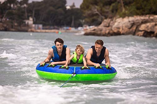 Jobe Tornado 3 Person Towable - Blue - Unisex - A Tornado is Coming - 6 Handles with Neoprene Knuckle Guards