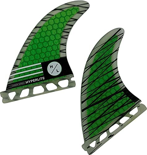 Hyperlite 4.5 Carbon Surf Fin Set W/Key (3-Pack) Black/Yellow 4.5in