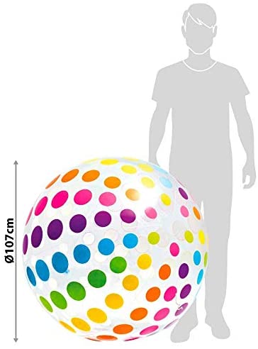 Intex Summer Big Beach Ball Set - One Jumbo Giant 42" Ball and Two Classic 24" Inflatable Color Balls for Beach and Pool