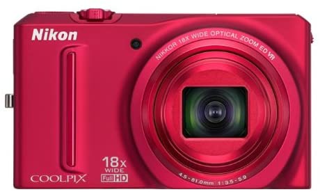 Nikon COOLPIX S9100 12.1 MP CMOS Digital Camera with 18x NIKKOR ED Wide-Angle Optical Zoom Lens and Full HD 1080p Video (Black) (OLD MODEL)