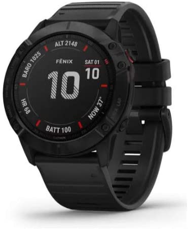 Garmin Fenix 6 Pro Multisport GPS Smartwatch (Black with Black Band) Performance Bundle (4 Items)
