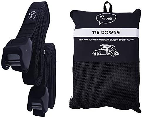 Ho Stevie! Surfboard Tie Down Straps 'No Scratch' 15ft (Pair) for Car Truck SUV with roof Racks - for SUP, Kayak, Canoe Also