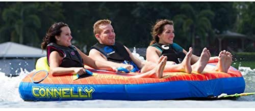 CWB Connelly Triple Threat 3 Person 66x90 Inch Partially Covered Cockpit Style Inflatable Boat Towable Water Inner Tubing Tube