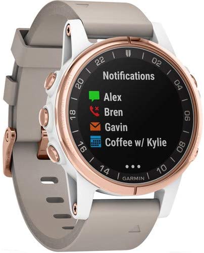 Garmin D2 Delta S Aviator Watch (42mm, Beige Leather Band) Bundle with Power Bank, 2-Port USB Card Adapter, Two USB Wall Adapters, and 6Ave Cleaning Kit