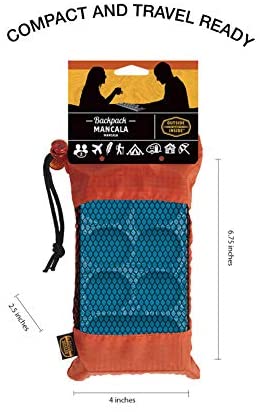 Outside Inside Backpack Mancala Game for Camping and Travel, Lightweight and Foldable