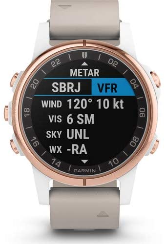 Garmin D2 Delta S Aviator Watch (42mm, Beige Leather Band) Bundle with Power Bank, 2-Port USB Card Adapter, Two USB Wall Adapters, and 6Ave Cleaning Kit