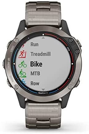 Garmin quatix 6 Multisport Marine Smartwatch, Titanium with Titanium Band (010-02158-94) and Charging Stand Bundle
