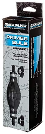 Quicksilver 8M0052975 Primer Bulb with 2 Hose Clamps for 1/4-Inch (6.35 mm) Fuel Lines