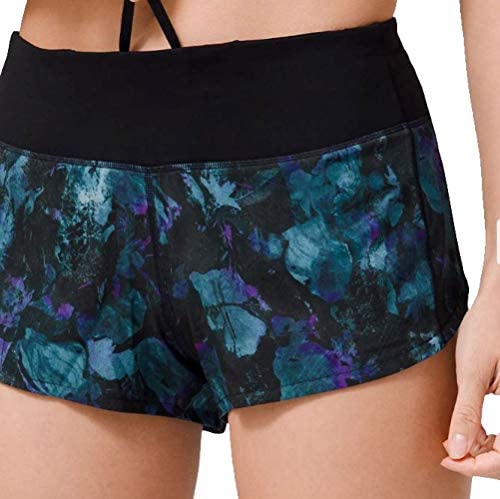 Lululemon Womens Run Speed Short H2O Swim Paint Storm Harbor Blue Black