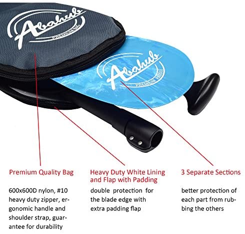 Abahub 3-Piece Adjustable Carbon Fiber SUP Paddle Carbon Shaft + Carrying Bag for Stand Up Paddleboard