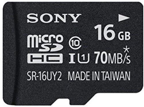 Sony 8GB Class 10 UHS-1 Micro SDHC up to 70MB/s Memory Card (SR8UY2A/TQ)