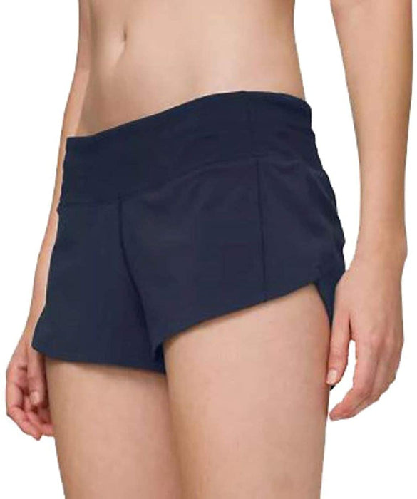 Lululemon Womens Run Speed Short Paint Storm Harbor Blue Black Gym