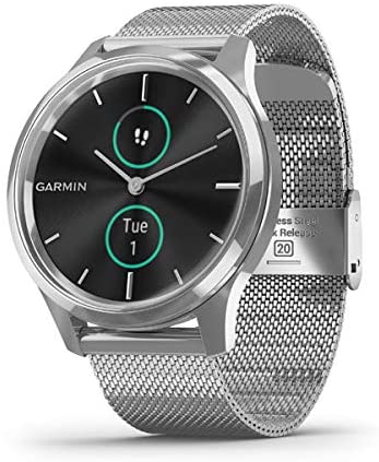 Garmin vivomove 3s, Smaller-sized Hybrid Smartwatch with Real Watch Hands and Hidden Touchscreen Display