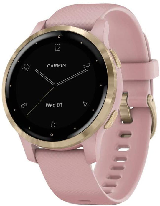 Garmin Vivoactive 4S GPS Smartwatch with Music & Fitness Activity Tracker & Health Monitor Apps (Dust Rose/Gold) 010-02172-31 4 S Bundle with Security Extension