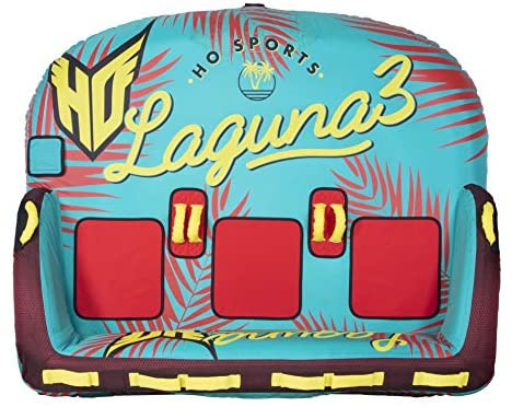 HO Sports Laguna 3-Person Multi-Directional Ride-On Chariot and Couch Style Towable Tube with Attachments