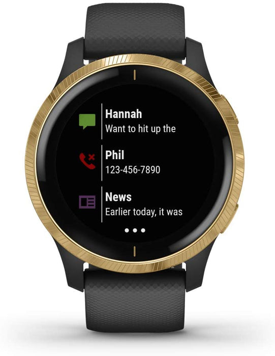 Garmin 010-02173-21 Venu, GPS Smartwatch with Bright Touchscreen Display, Features Music, Body Energy Monitoring, Animated Workouts, Pulse Ox Sensor and More