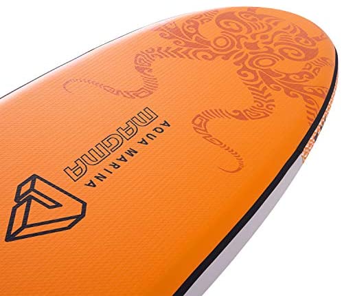 Aqua Marina Magma Inflatable Stand Up Paddle Board 10'10" (6" Thick) | Includes Double Action Pump, Magic Backpack, Slide-in Center Fin, Sports III Paddle, Safety Leash