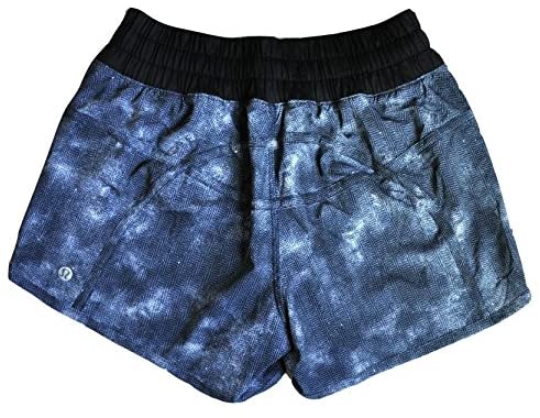Lululemon Womens Tracker Short IV Black Grey White Zig Zag Run