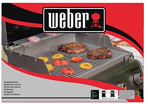 Weber-Stephen Products 7639 2pk Stainless Steel Cooking Grate (17.3 x 11.8 x 0.5)