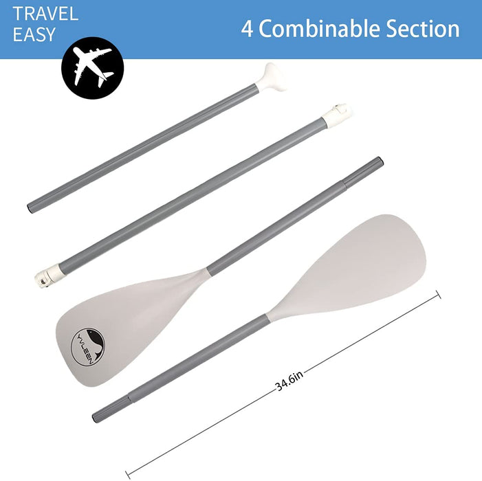 YVLEEN Alloy SUP Paddle - Adjustable Stand Up Paddle Board Paddle - 3-Piece or 4-Piece Floating Kayak Paddle