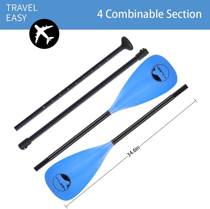 YVLEEN Alloy SUP Paddle - Adjustable Stand Up Paddle Board Paddle - 3-Piece or 4-Piece Floating Kayak Paddle