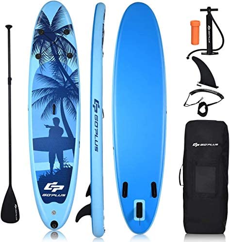 Goplus 9.8'/10'/11' Inflatable Stand Up Paddle Board, 6.5” Thick SUP with Premium Accessories and Carry Bag, Wide Stance, Bottom Fin for Paddling, Surf Control, Non-Slip Deck