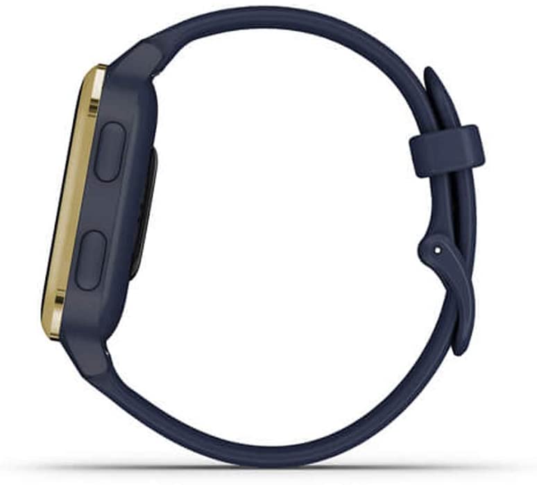 Garmin 010-02426-01 Venu SQ Music Edition - Light Sand with Rose Gold Bezel Bundle with Deco Essentials 2600mAh Portable Power Bank (Black Twist) and Deco Gear Magnetic Wireless Sport Earbuds