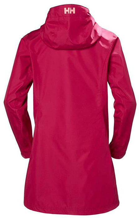 Helly Hansen Women's Long Belfast Lightweight Waterproof Windproof Breathable Raincoat Jacket with Hood