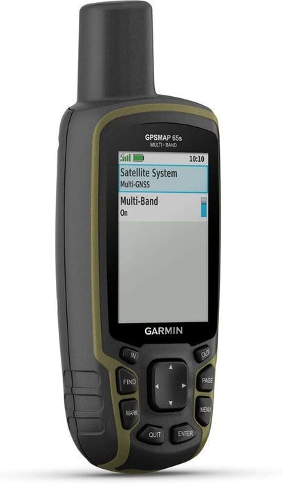 Garmin GPSMAP 65s Handheld Hiking Outdoor GPS Navigator with ABC Sensors U.S. & Canada Maps GNSS Satellite Multi-Band Rugged Bundle w/Deco Gear Emergency Bracelets + LED Lantern + Rechargeable AA Kit