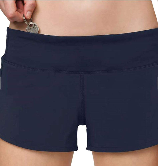 Lululemon Womens Run Speed Short Paint Storm Harbor Blue Black Gym
