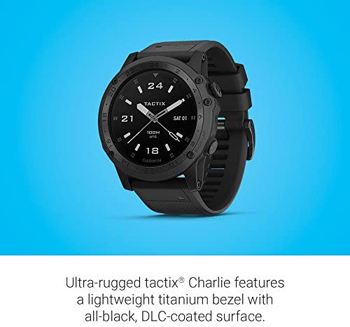 Garmin Tactix Charlie, Premium GPS Watch with Tactical Functionality, Night Vision Goggle Compatibility, TOPO Mapping and Other Tactical-specific Features