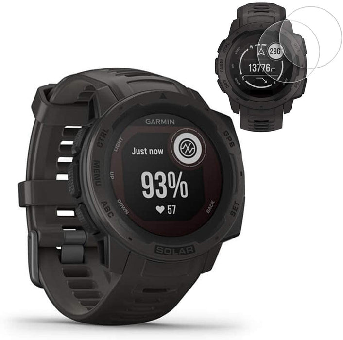 Garmin Instinct Solar Smartwatch Tactical Edition(010-02293-14) w/ 2X Screen Protectors