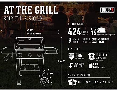 Weber 45010001 Spirit II E-310 3-Burner Liquid Propane Grill