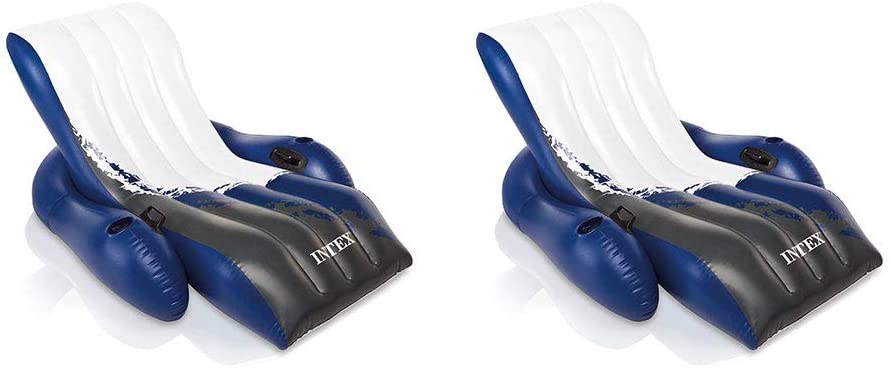 Intex 24ft x 52in Ultra XTR Round Frame Pool, Loungers (2 Pack), Floating Cooler