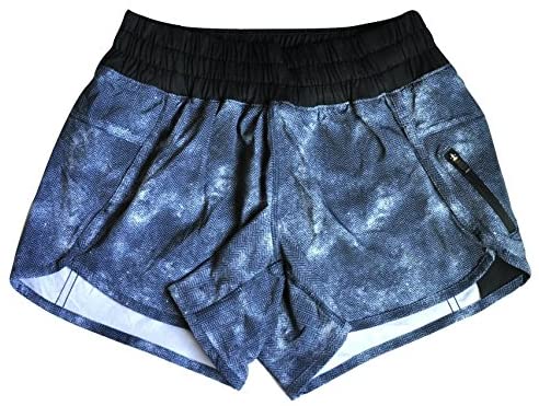 Lululemon Womens Tracker Short IV Black Grey White Zig Zag Run