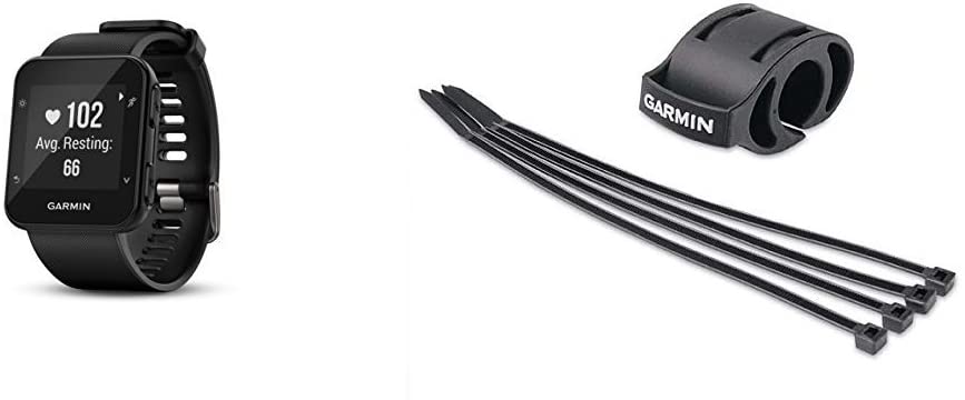 Garmin Forerunner 35 Watch and HRM-Tri Heart Rate Monitor, Black and Bicycle Mount Kit